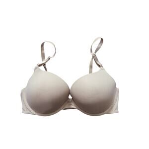 Maidenform Bra 38D Womens Padded Push‎ Up Tan Underwired Adjustable Straps
